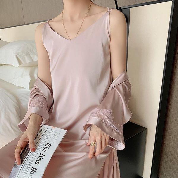 women's sleepwear women home wear 2pcs robe set full sleeve lace rayon kimono nightgown v-neck summer bride bathrobe gown, Black;red
women's sleepwear women home wear 2pcs robe set full sleeve lace rayon kimono nightgown v-neck summer bride bathrobe gown, Black;red