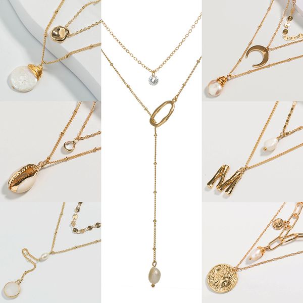 bohemian gold irregular pearl necklaces for women multi layer fashion pearls pendants necklace portrait chokers trendy jewelry gift, Silver
bohemian gold irregular pearl necklaces for women multi layer fashion pearls pendants necklace portrait chokers trendy jewelry gift, Silver