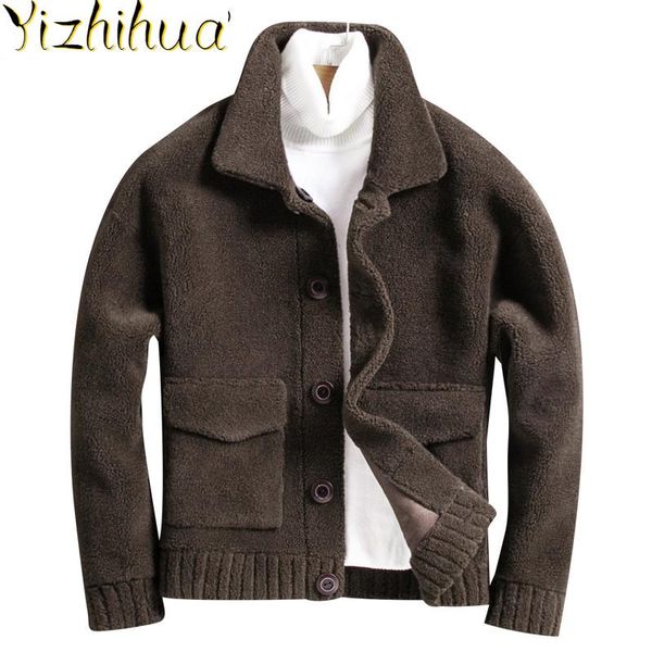 men's leather & faux azazel sheep shearing wool jacket autumn winter real fur coat men plus size double-sided wear abrigo hombre wpjm20, Black
men's leather & faux azazel sheep shearing wool jacket autumn winter real fur coat men plus size double-sided wear abrigo hombre wpjm20, Black