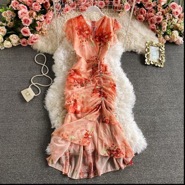 vintage womens dresses v neck printed chiffon drawstring mermaid midi dress women elegant high waist ruffle vestidos fashion spring summer, Black;gray
vintage womens dresses v neck printed chiffon drawstring mermaid midi dress women elegant high waist ruffle vestidos fashion spring summer, Black;gray