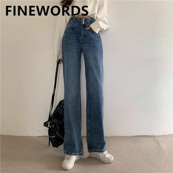 button high waist korean jeans women vintage casual streetwear mom loose 2021 plus size wide leg denim pants women's, Blue
button high waist korean jeans women vintage casual streetwear mom loose 2021 plus size wide leg denim pants women's, Blue