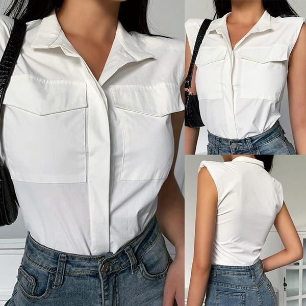 women's blouses & shirts women blouse lapel sleeveless with shoulder pad shirt female style fashion1 ezuq, White
women's blouses & shirts women blouse lapel sleeveless with shoulder pad shirt female style fashion1 ezuq, White