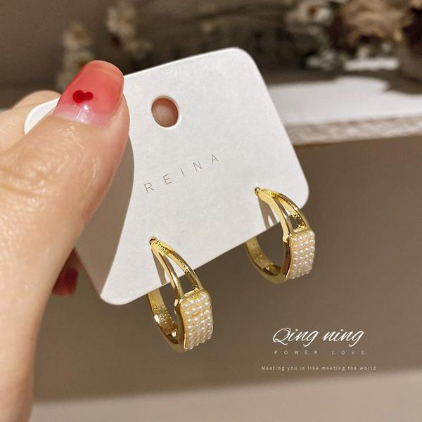 hoop & huggie 2021 arrival earrings fashion classic metal geometric women simple female pearl jewelry for girl, Golden;silver
hoop & huggie 2021 arrival earrings fashion classic metal geometric women simple female pearl jewelry for girl, Golden;silver