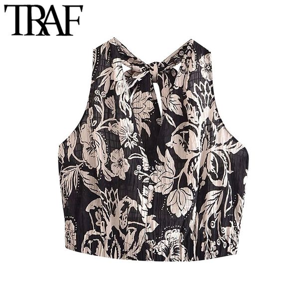 traf women fashion with elastic hem floral print cropped blouses vintage backless bow tie female shirts chic 210415, White
traf women fashion with elastic hem floral print cropped blouses vintage backless bow tie female shirts chic 210415, White