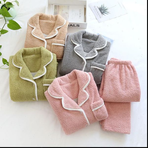 japanese style autumn and winter women sleepwear plus size wool warm pajamas suit shu mianmao simple home service pijamas, Black;red
japanese style autumn and winter women sleepwear plus size wool warm pajamas suit shu mianmao simple home service pijamas, Black;red
