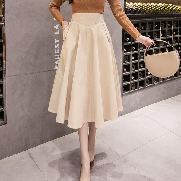 limiguyue spring women skirts high waist big swing midi skirt korean a line pockets office lady elegant jupe faldas mujer k625, Black
limiguyue spring women skirts high waist big swing midi skirt korean a line pockets office lady elegant jupe faldas mujer k625, Black
