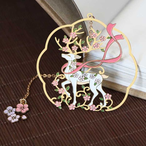 bookmark sika deer ribbon pendant cartoon brass tassel art pattern book mark page folder decor office school supplies stationery
bookmark sika deer ribbon pendant cartoon brass tassel art pattern book mark page folder decor office school supplies stationery