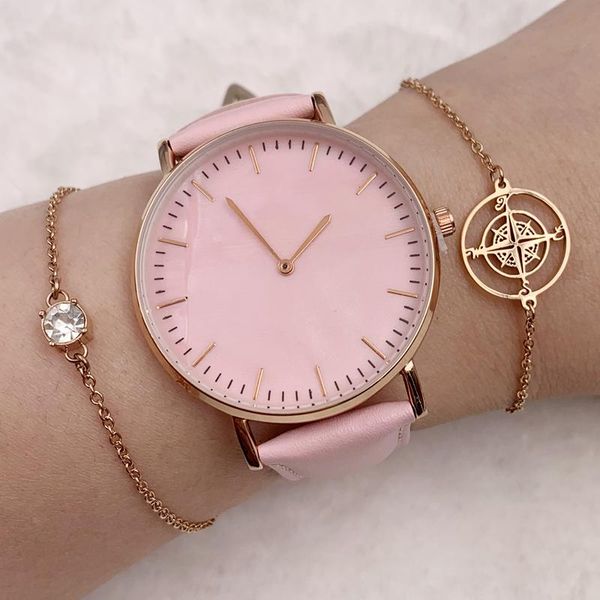wristwatches mavis hare pink genuine leather quartz watches coral red seashell dial plate bracelet bangle set as mother's day gift, Slivery;brown
wristwatches mavis hare pink genuine leather quartz watches coral red seashell dial plate bracelet bangle set as mother's day gift, Slivery;brown