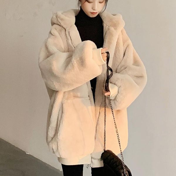 women's fur & faux lucyever rex coat women preppy style hooded zipper jacket woman winter thick warm clothes mujer, Black
women's fur & faux lucyever rex coat women preppy style hooded zipper jacket woman winter thick warm clothes mujer, Black