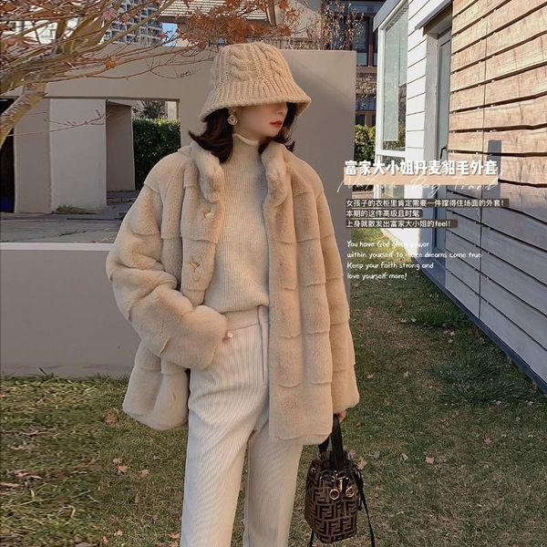 women's fur & faux elegant women coat winter fashion imitation warm thick ladies, Black
women's fur & faux elegant women coat winter fashion imitation warm thick ladies, Black