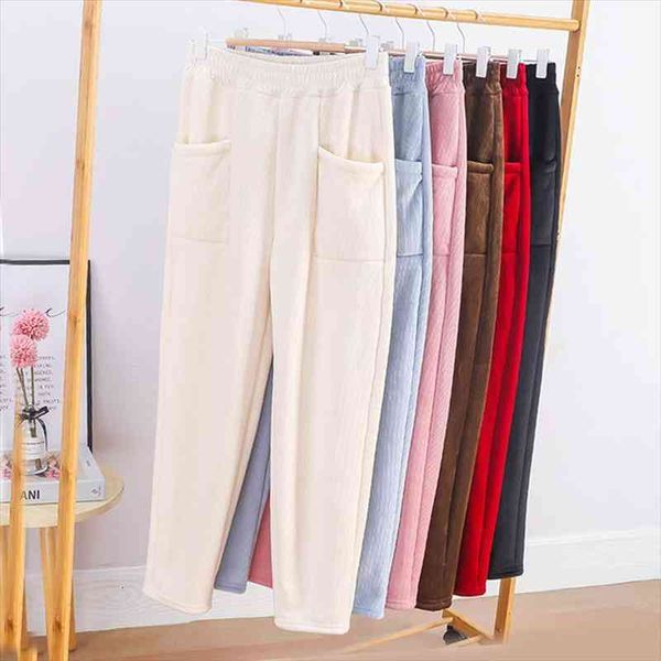 Women Corduroy Thick Pants Autumn Winter Casual Fleece Inside Elastic Waist Pockets Harem Ankle-length Pants Warm Trousers, Black;white
Women Corduroy Thick Pants Autumn Winter Casual Fleece Inside Elastic Waist Pockets Harem Ankle-length Pants Warm Trousers, Black;white