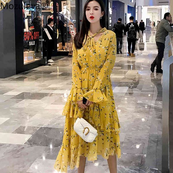 casual ruffles floral print long women dress elastic waist flare sleeve female vestidos a-line 210427, Black;gray
casual ruffles floral print long women dress elastic waist flare sleeve female vestidos a-line 210427, Black;gray