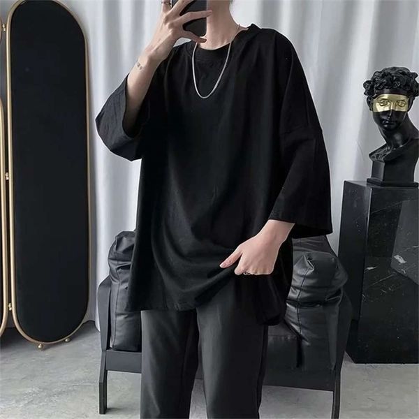 men's t-shirts short korean loose style round neck solid color 7 / 6 sleeve harajuku versatile t-shirt 5dk6, White;black
men's t-shirts short korean loose style round neck solid color 7 / 6 sleeve harajuku versatile t-shirt 5dk6, White;black