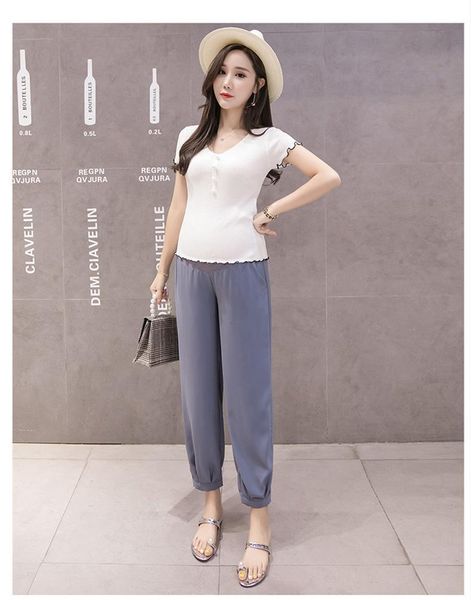 maternity bottoms pregnant women's pants summer thin section wear wide-leg chiffon bloomers dress solid color trousers, White
maternity bottoms pregnant women's pants summer thin section wear wide-leg chiffon bloomers dress solid color trousers, White