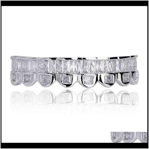 grillz, body drop delivery 2021 baguette set teeth grillz & bottom sier color grills dental mouth hip hop fashion jewelry rapper jewelry5, Black
grillz, body drop delivery 2021 baguette set teeth grillz & bottom sier color grills dental mouth hip hop fashion jewelry rapper jewelry5, Black