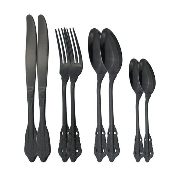 piece black 18/10 dinnerware vintage western cutlery set stainless steel knife fork spoons coffee spoon kitchen tableware sets
piece black 18/10 dinnerware vintage western cutlery set stainless steel knife fork spoons coffee spoon kitchen tableware sets