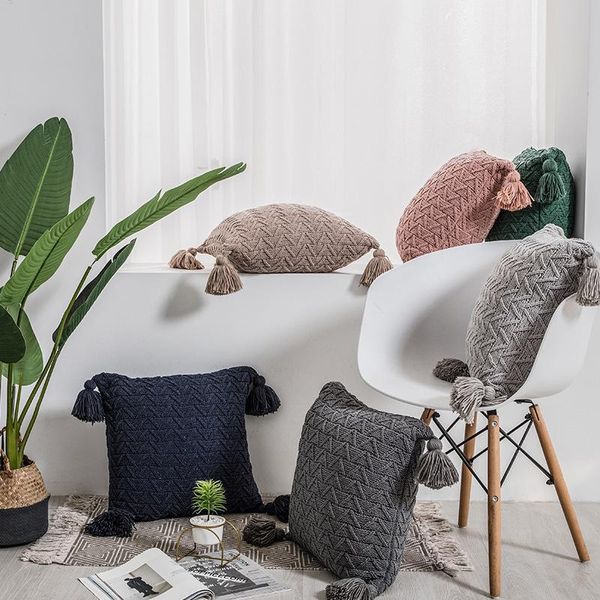 cushion/decorative pillow 45x45cm nordic crochet knitted cushion cover 6 color chenille with tassels sofa bed chair throw case for home deco
cushion/decorative pillow 45x45cm nordic crochet knitted cushion cover 6 color chenille with tassels sofa bed chair throw case for home deco
