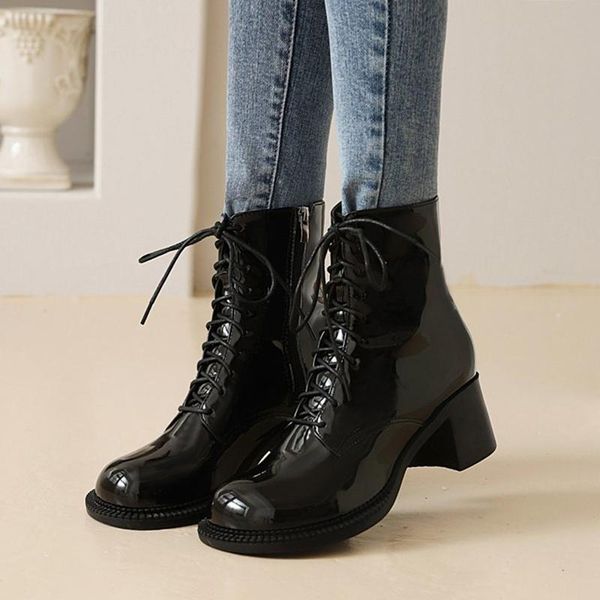 boots drop fashion women high heels ankle black petent leather woman autumn zipper lace up short botas mujer
boots drop fashion women high heels ankle black petent leather woman autumn zipper lace up short botas mujer