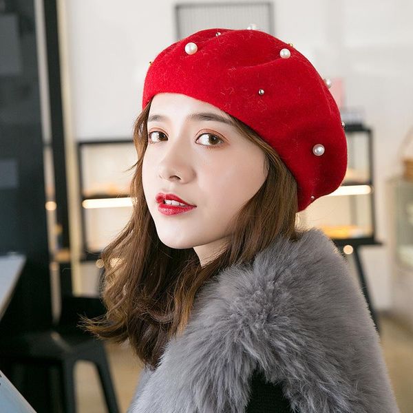 berets fashion winter wool pearl beret hat for women thick warm hats retro french artist painter girl female cap beanie, Blue;gray
berets fashion winter wool pearl beret hat for women thick warm hats retro french artist painter girl female cap beanie, Blue;gray