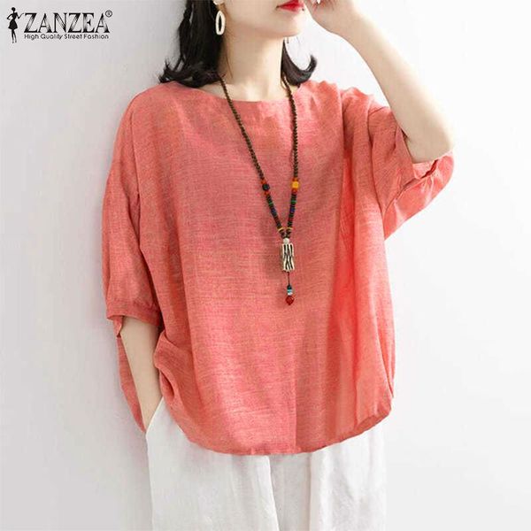 women's blouses & shirts zanzea fashion solid womens vintage half sleeve blusa feminina female casual oversize blouse 2021 summer o ne, White
women's blouses & shirts zanzea fashion solid womens vintage half sleeve blusa feminina female casual oversize blouse 2021 summer o ne, White