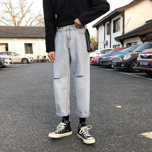 men's jeans 2021 korean style hole baggy homme straight casual pants loose blue male high-quality trousers plus size s-2xl
men's jeans 2021 korean style hole baggy homme straight casual pants loose blue male high-quality trousers plus size s-2xl