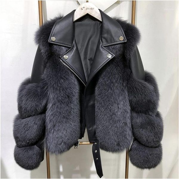 women's fur & faux women coat with winter fashion 2021 motocycle style luxury leather jackets woman trendy overcoats, Black
women's fur & faux women coat with winter fashion 2021 motocycle style luxury leather jackets woman trendy overcoats, Black