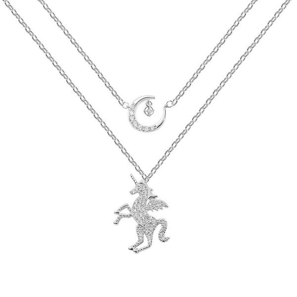 new 2 pieces of fashion unicorn star month girl necklace european and american personality temperament clavicle chain accessories wcw327, Silver
new 2 pieces of fashion unicorn star month girl necklace european and american personality temperament clavicle chain accessories wcw327, Silver