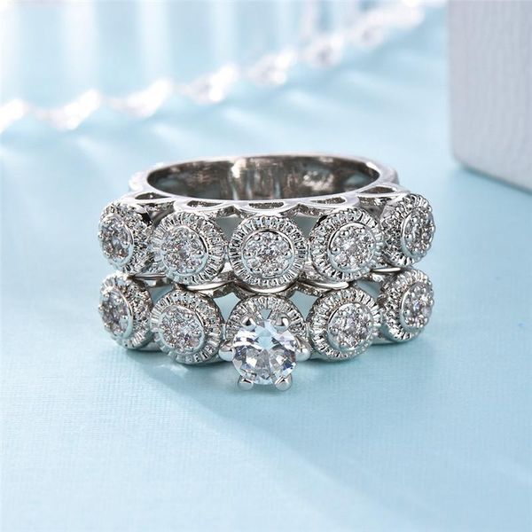 luxury female big wedding ring set boho fashion silver color bridal rings for women promise love engagement, Slivery;golden
luxury female big wedding ring set boho fashion silver color bridal rings for women promise love engagement, Slivery;golden