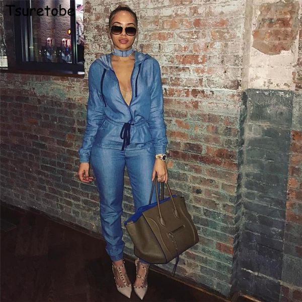 women's jumpsuits & rompers tmustobe casual hoodie denim jumpsuit women loose bandage party zipper long sleeve overalls with sashes out, Black;white
women's jumpsuits & rompers tmustobe casual hoodie denim jumpsuit women loose bandage party zipper long sleeve overalls with sashes out, Black;white