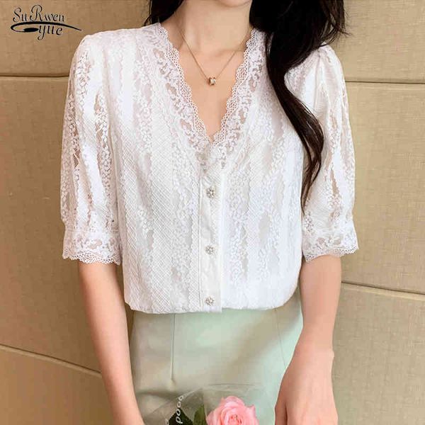 summer vintage short sleeve women's shirt v-neck solid ladies korean chic crochet lace chiffon blouse women 14079 210521, White
summer vintage short sleeve women's shirt v-neck solid ladies korean chic crochet lace chiffon blouse women 14079 210521, White