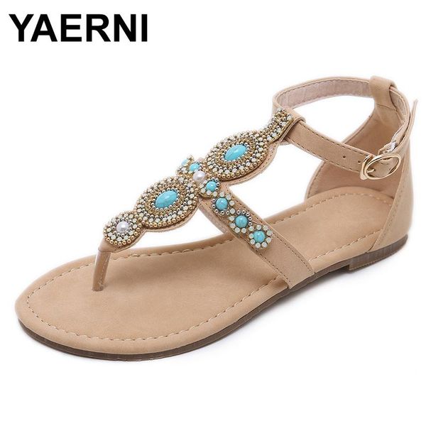 yaerni2021summer ethnic bohemia sandals string bead crystal flat heel shoes thong ankle strap woman flip flop, Black
yaerni2021summer ethnic bohemia sandals string bead crystal flat heel shoes thong ankle strap woman flip flop, Black
