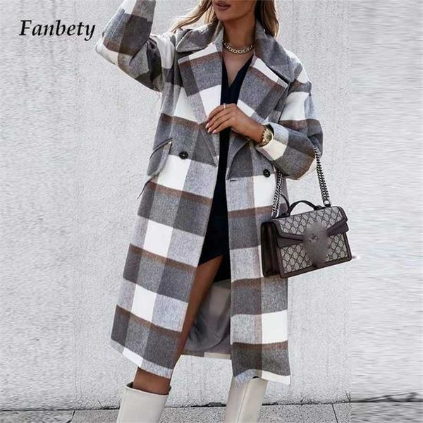 fashion design plaid woolen long coats women autumn elegant turn-neck office cardigan winter lady casual button pockets coat 211019, Black
fashion design plaid woolen long coats women autumn elegant turn-neck office cardigan winter lady casual button pockets coat 211019, Black