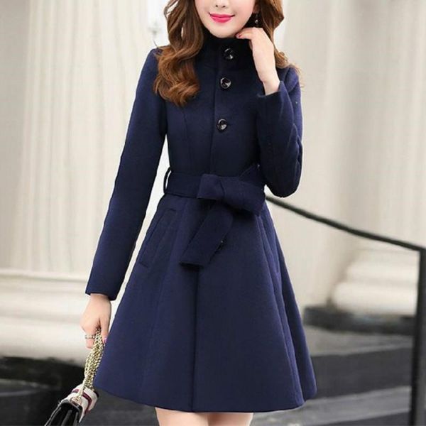women's wool & blends 2021 women autumn elegant warmwoolen coat slim outerwear winter clothing female korea fashion belt woolen overcoa, Black
women's wool & blends 2021 women autumn elegant warmwoolen coat slim outerwear winter clothing female korea fashion belt woolen overcoa, Black