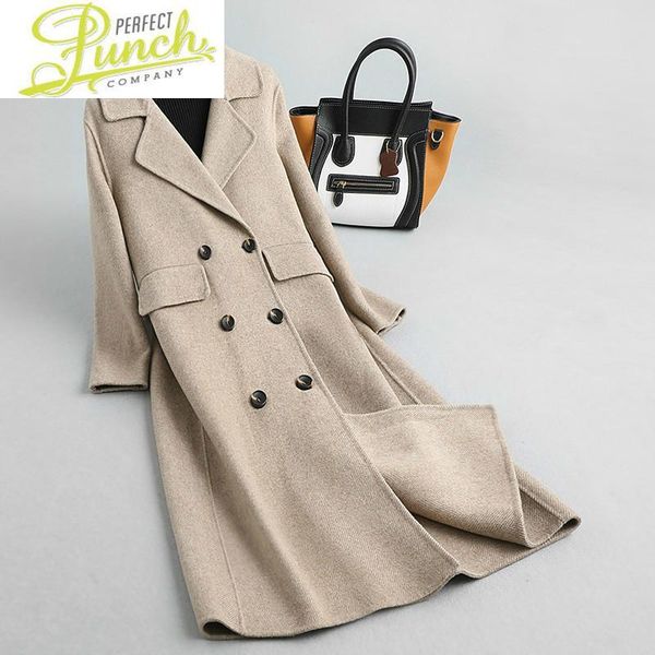 women's wool & blends 100% long spring pink coats for women elegant double-sided ladies coat casaco feminino kqn988077b pph467, Black
women's wool & blends 100% long spring pink coats for women elegant double-sided ladies coat casaco feminino kqn988077b pph467, Black