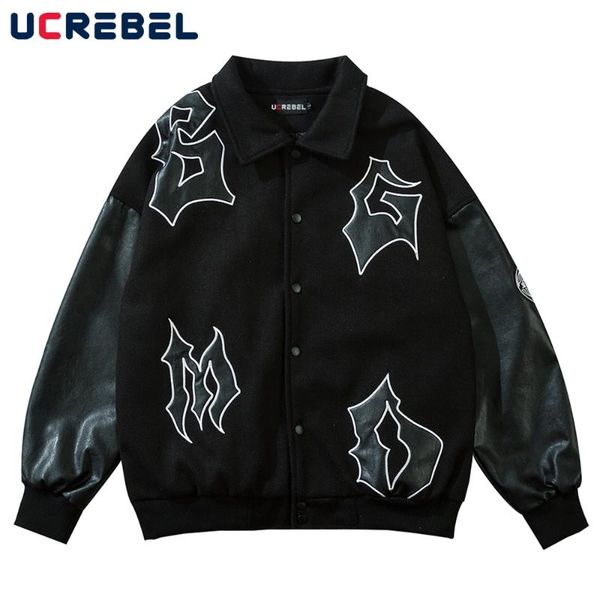 men's jackets letter embroidery sleeve pu jacket mens autumn contrast paneled baseball streetwear casual loose varsity men, Black;brown
men's jackets letter embroidery sleeve pu jacket mens autumn contrast paneled baseball streetwear casual loose varsity men, Black;brown