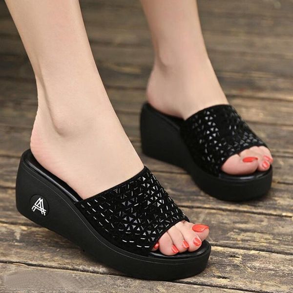 slippers sagace women's beach summer non-slip platform shoes wedges high heel outdoor sandals zomer dames 2021 7j10, Black 
slippers sagace women's beach summer non-slip platform shoes wedges high heel outdoor sandals zomer dames 2021 7j10, Black