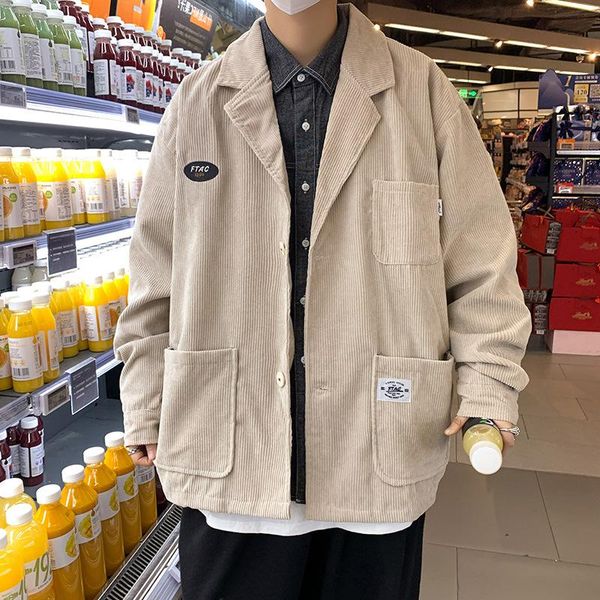 men's suits & blazers fashion corduroy jacket spring/autumn loose retro suit tide brand ins hong kong style solid color mens, White;black
men's suits & blazers fashion corduroy jacket spring/autumn loose retro suit tide brand ins hong kong style solid color mens, White;black