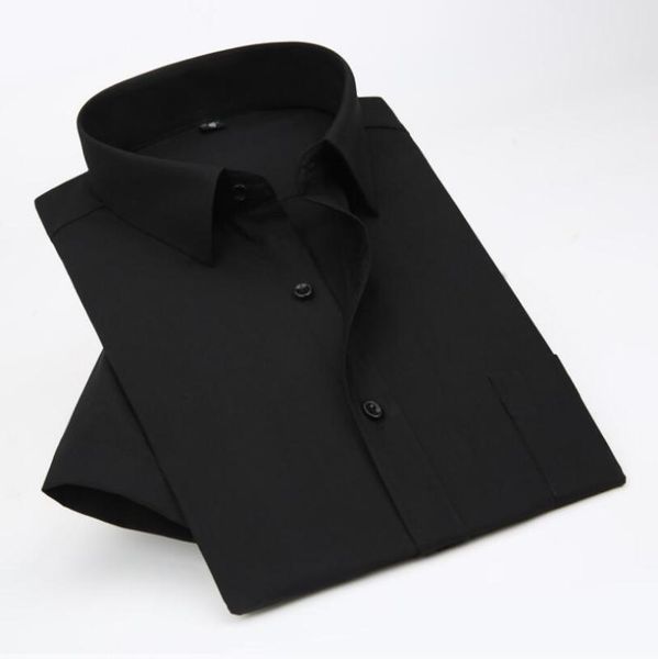 men's casual shirts 2021 summer men shirt short sleeve fashion solid male formal business, White;black
men's casual shirts 2021 summer men shirt short sleeve fashion solid male formal business, White;black