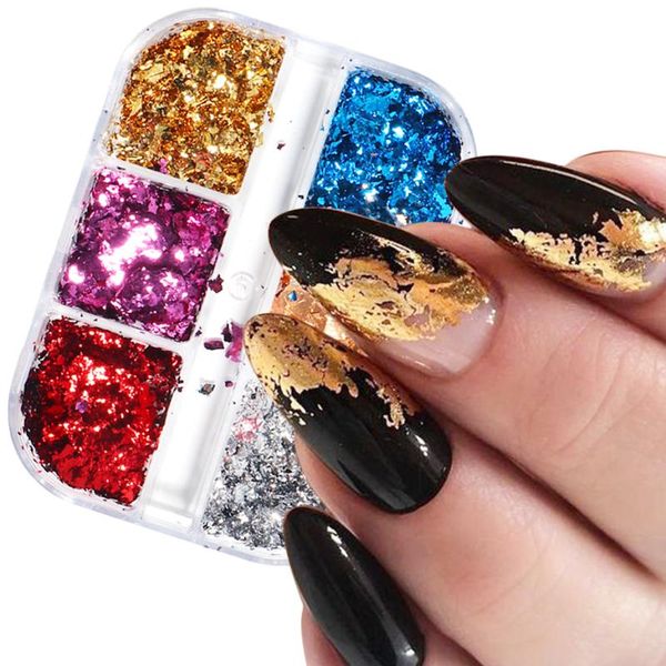 nail glitter 6 grid gold silver foils holographic flake irregular sequin paillettes slices manicure art decorations glcby-1, Silver;gold
nail glitter 6 grid gold silver foils holographic flake irregular sequin paillettes slices manicure art decorations glcby-1, Silver;gold