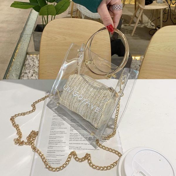 summer beach transparent straw composite shoulder bags simple casual handbags evening
summer beach transparent straw composite shoulder bags simple casual handbags evening
