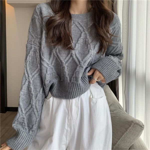 women's sweaters loose korean clothes casual crop fall 2021 women clothing autumn winter pullovers knitted sweater solid fashion brand, White;black
women's sweaters loose korean clothes casual crop fall 2021 women clothing autumn winter pullovers knitted sweater solid fashion brand, White;black