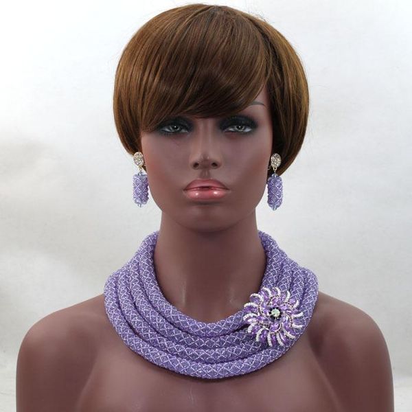 earrings & necklace latest lilac african beads jewelry set costume nigerian wedding party big crystal alj575, Silver
earrings & necklace latest lilac african beads jewelry set costume nigerian wedding party big crystal alj575, Silver