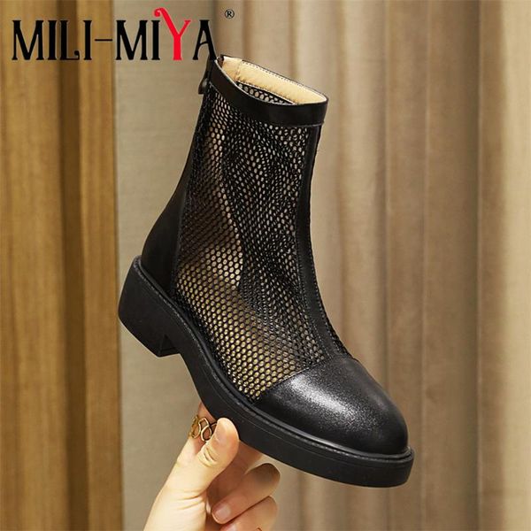 boots mili-miya 2021 round toe zipper mesh hollow out breathable sandals women square high heels spring summer dress shoe, Black
boots mili-miya 2021 round toe zipper mesh hollow out breathable sandals women square high heels spring summer dress shoe, Black
