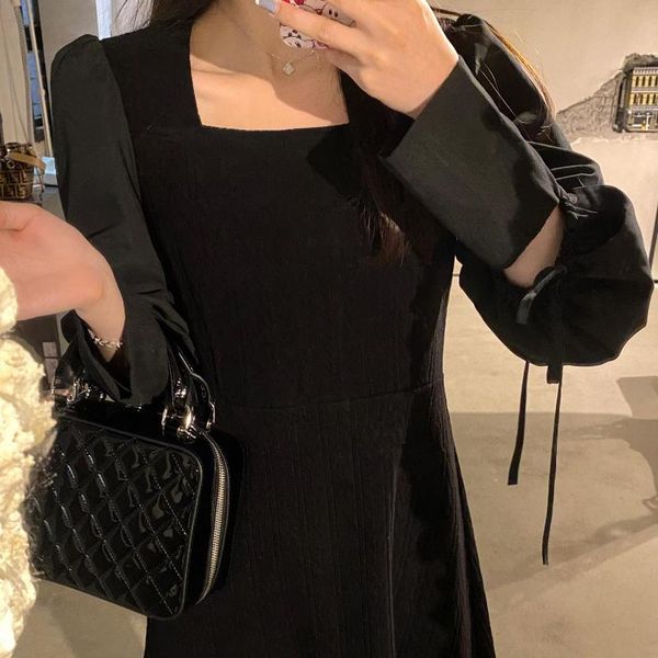 casual dresses one-piece women clothing female winter square collar puff sleeves splicing knitting sweater dress ladies korean fashion outfi, Black;gray
casual dresses one-piece women clothing female winter square collar puff sleeves splicing knitting sweater dress ladies korean fashion outfi, Black;gray
