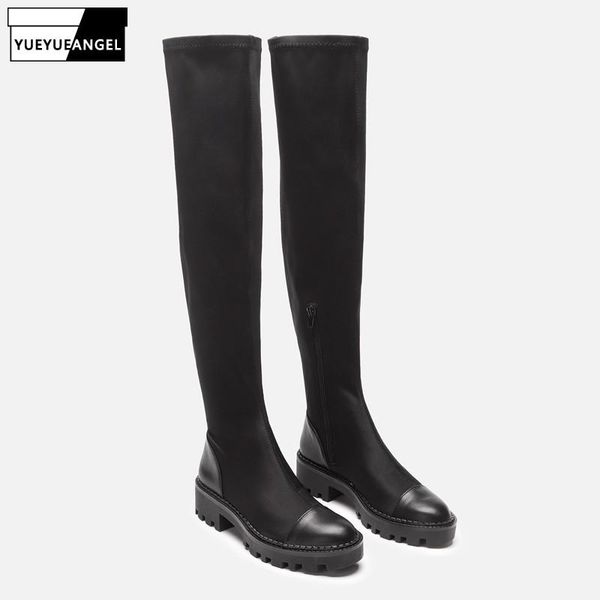 boots women platform slim sock over the knee thick heel stretch autumn winter side zip knight long botas mujer, Black
boots women platform slim sock over the knee thick heel stretch autumn winter side zip knight long botas mujer, Black