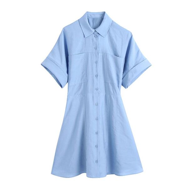 casual dresses women office blue shirt dress with pockets summer short sleeve elegant mini turn down collar a line, Black;gray
casual dresses women office blue shirt dress with pockets summer short sleeve elegant mini turn down collar a line, Black;gray