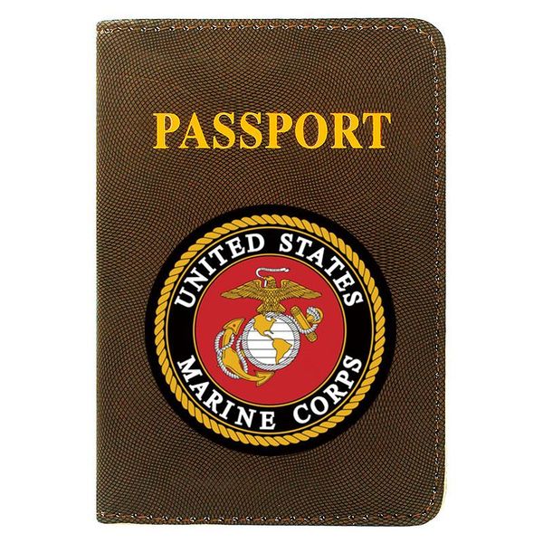 card holders united states marine corps passport cover pu leather travel id holder pocket wallet bags, Brown;gray
card holders united states marine corps passport cover pu leather travel id holder pocket wallet bags, Brown;gray
