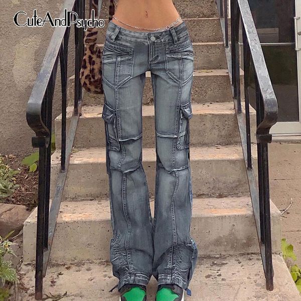 women's jeans low waist y2k denim cargo streetwear retro grunge fairycore trousers vintage 90s straight pants cuteandpsycho, Blue
women's jeans low waist y2k denim cargo streetwear retro grunge fairycore trousers vintage 90s straight pants cuteandpsycho, Blue