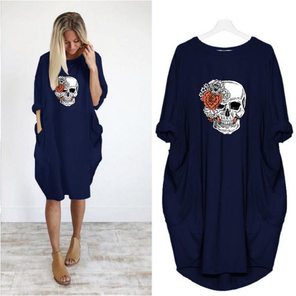 long sleeve black dresses for wome flowers&skull print plus size o neck loose vintage party club vestidos casual robes femme, Black;gray
long sleeve black dresses for wome flowers&skull print plus size o neck loose vintage party club vestidos casual robes femme, Black;gray