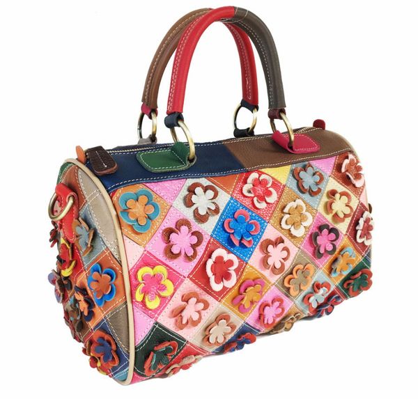 women's bag cowhide handbag diamond lattice color matching flower real leather bag postman's bag
women's bag cowhide handbag diamond lattice color matching flower real leather bag postman's bag